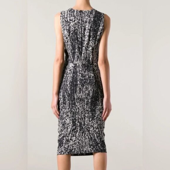 Sportmax Black & White abstract Sleeveless midi dress, BNWT, size  6 - Picture 2 of 12